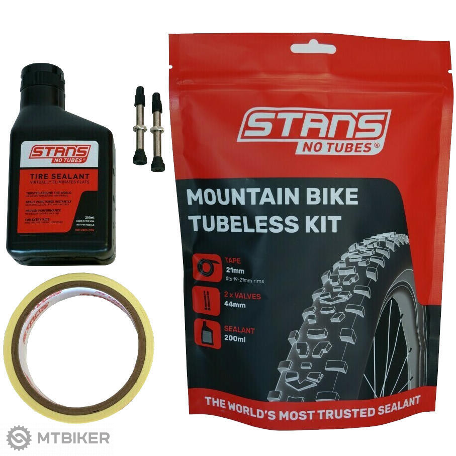 slim Ordelijk Tanzania No Tubes conversion kit for tubeless MTB tires, sealant 200 ml, tape 21 mm,  valve 44 mm - MTBIKER.shop