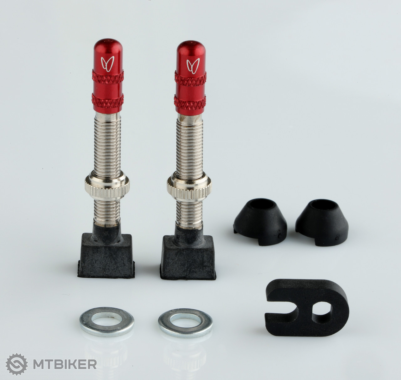 Effetto Mariposa Caffe tubeless ball valve 40 mm, silver/red - MTBIKER.shop