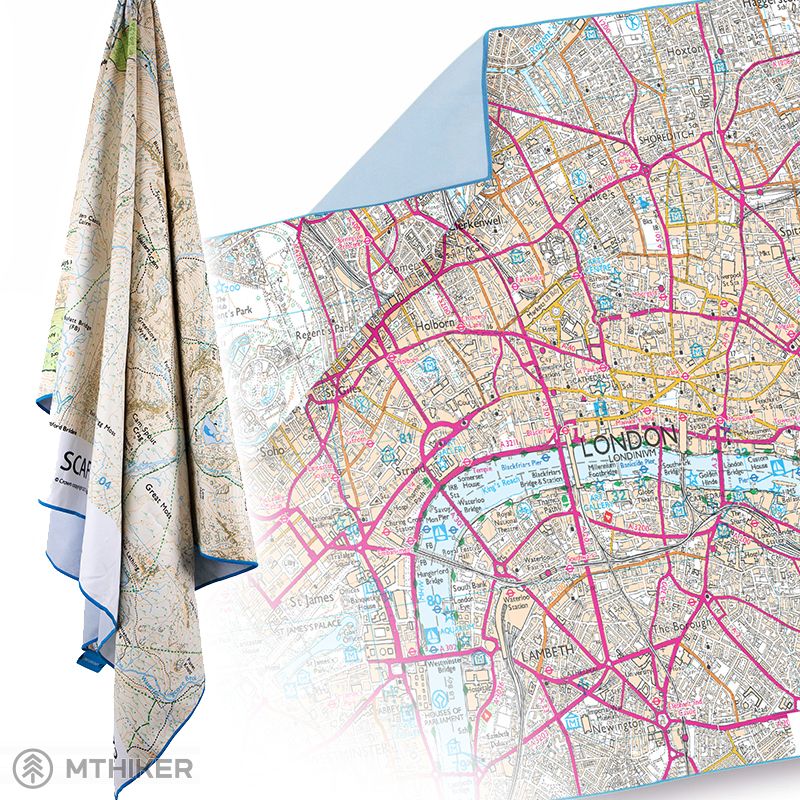 Lifeventure Giant Trek Towel OS Map Print Travel & Camping Towel LONDON 