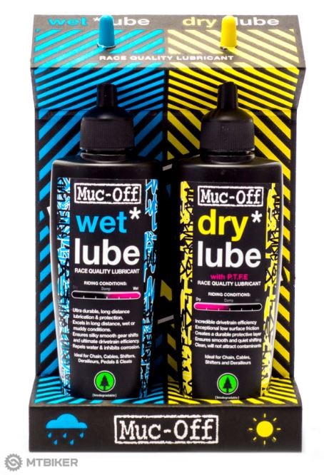Muc-Off Wet + Dry lube lubricant set, 2 x 120 ml