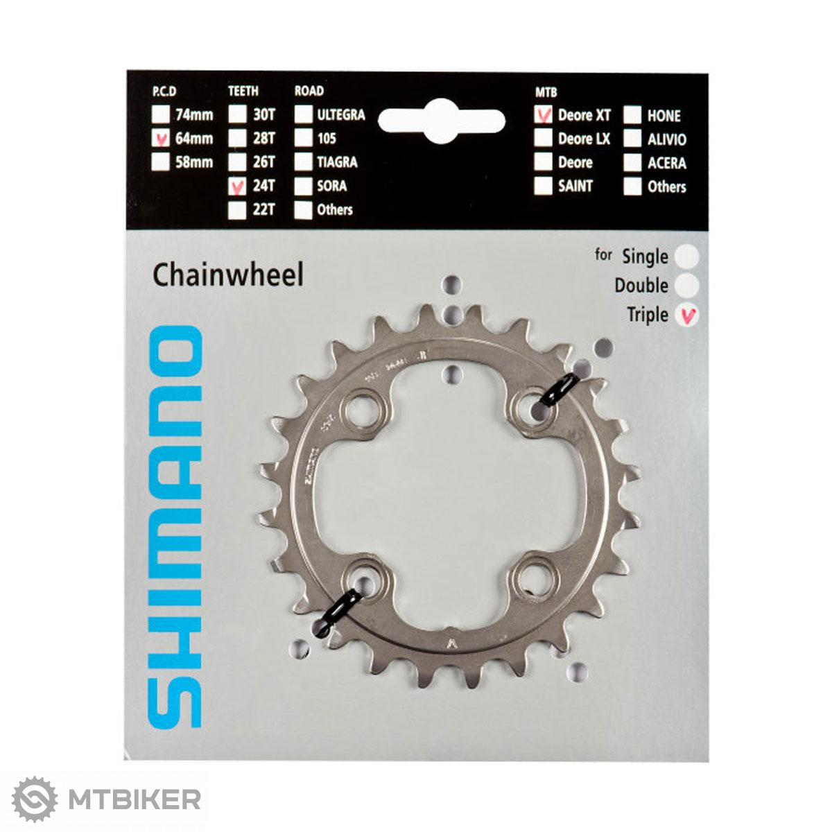 SHIMANO XT Triple Chainring Set 10 Speed 42-32-24t