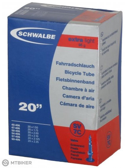 forvrængning Alperne tang Schwalbe Extra Light 20 x 1.50-2.35 "tube (Nr.07C) - MTBIKER.shop