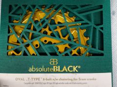 AbsoluteBLACK Oval Sram T-Type 8-dier, DM prevodník, 3 mm offset, zlatá