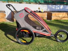 Super Ponuka - Hamax Outback 2v1 - dvojmiestny vozík za bicykel vr. ramena + kočíkový set
