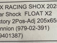 Novy Fox racing shox 2025 float x2 205x65