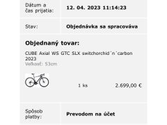 Cube Axial WS GTC SLX , vel. 53 , 105 Di2