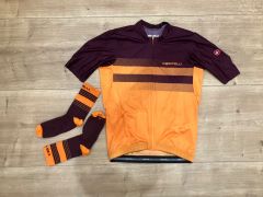 Castelli Simbolo dres, oranžová/bordová, M
