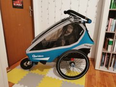 Vozík Qeridoo KidGoo1 + bežecký set + kotúčové brzdy + oska Thule