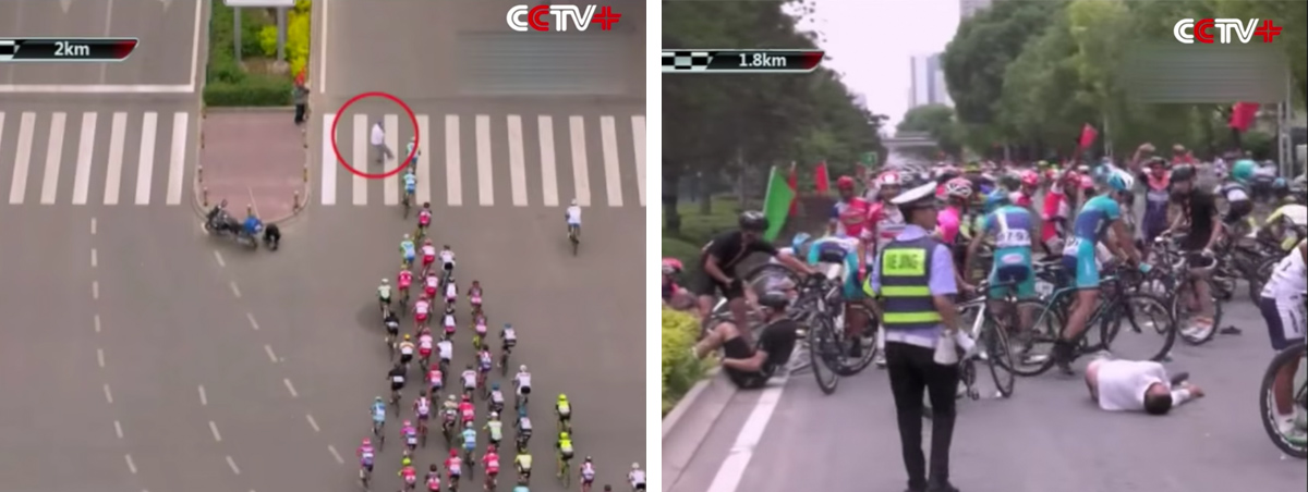 Keď sa pelot&oacute;nu postav&iacute; do cesty chodec približne 2 km pred cieľom