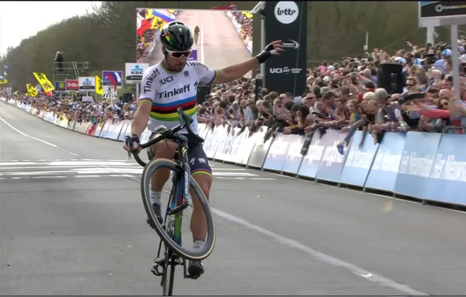 V&iacute;ťazn&yacute; dojazd Petra Sagana na jednej z najťaž&scaron;&iacute;ch klas&iacute;k - Tour of Flanders