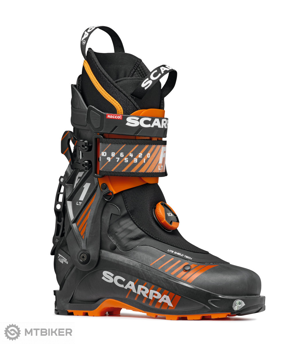 SCARPA F1 LT lyžiarky, carbon/orange