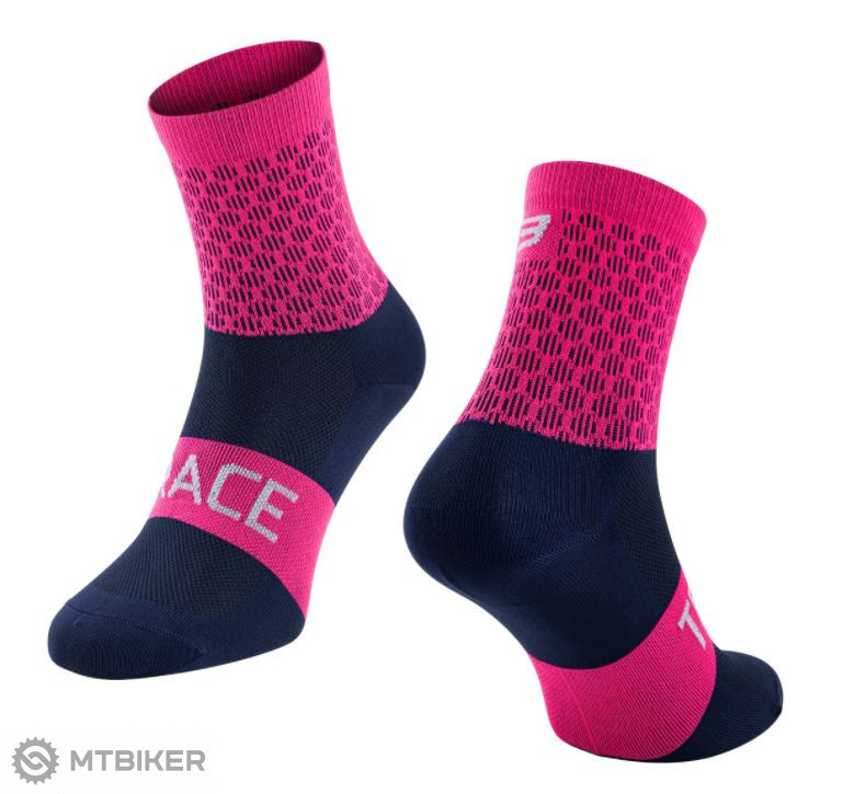 FORCE Trace cyklistické ponožky ružová / modrá