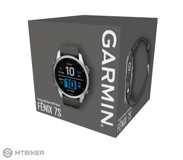 Garmin Fēnix 7S GPS watch, Silver Stainless Steel, Graphite Band 
