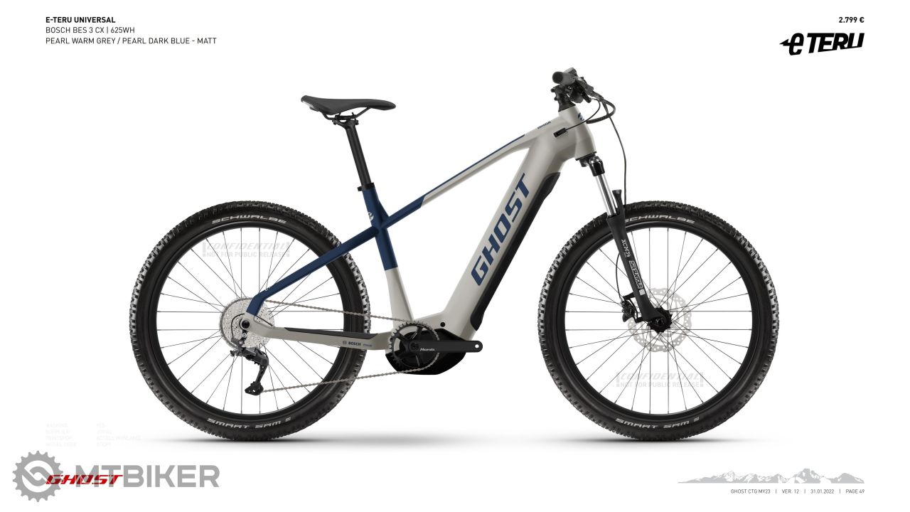 GHOST E-Teru Universal 27.5 electric bike, grey/blue