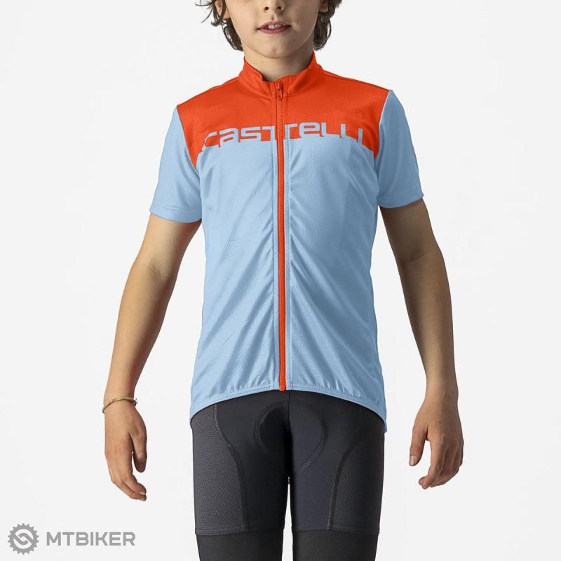 Castelli NEO PROLOGO children&#39;s jersey, light blue/orange