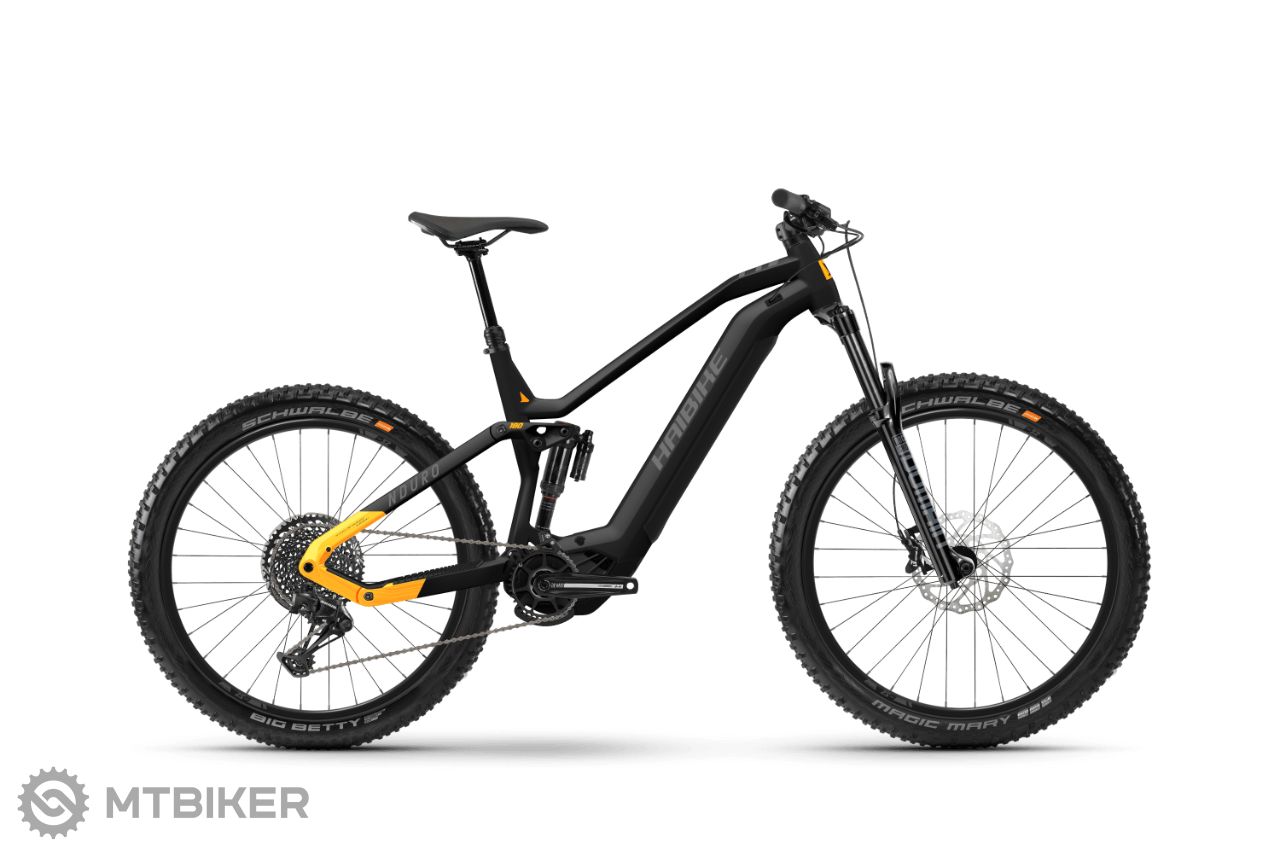 Haibike Nduro 6 29/27.5 electric bike, black/mango/grey