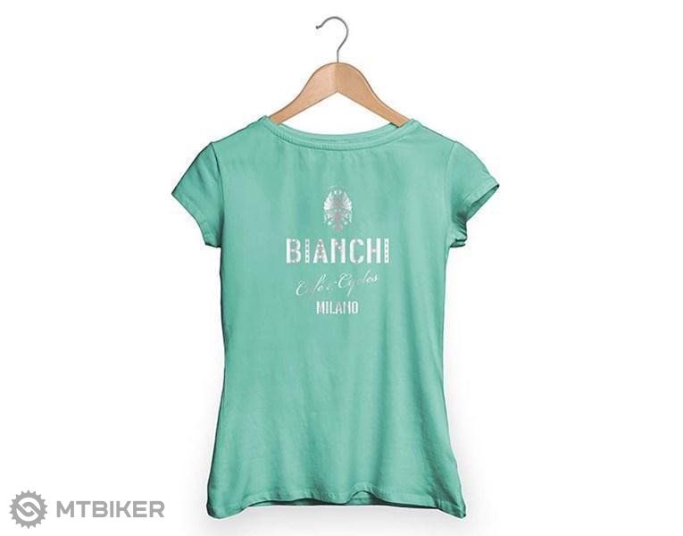 Bianchi Café &amp; Cycles Damen-T-Shirt, Celeste