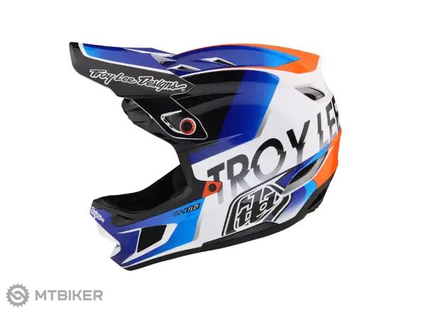 Troy Lee Designs D4 Composite MIPS helmet, qualifier white/blue
