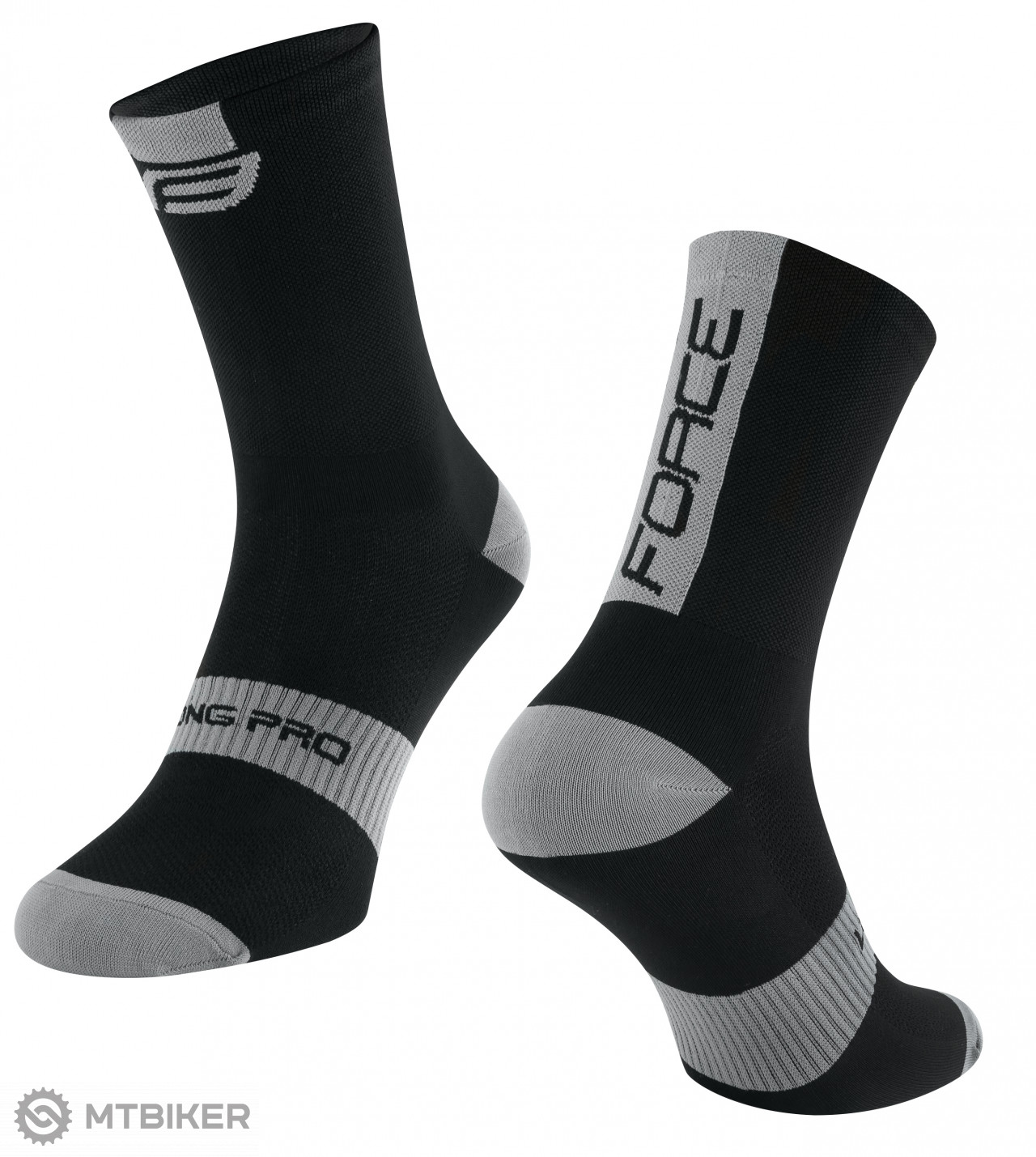 FORCE Long Pro cyklistické ponožky čierne/sivé