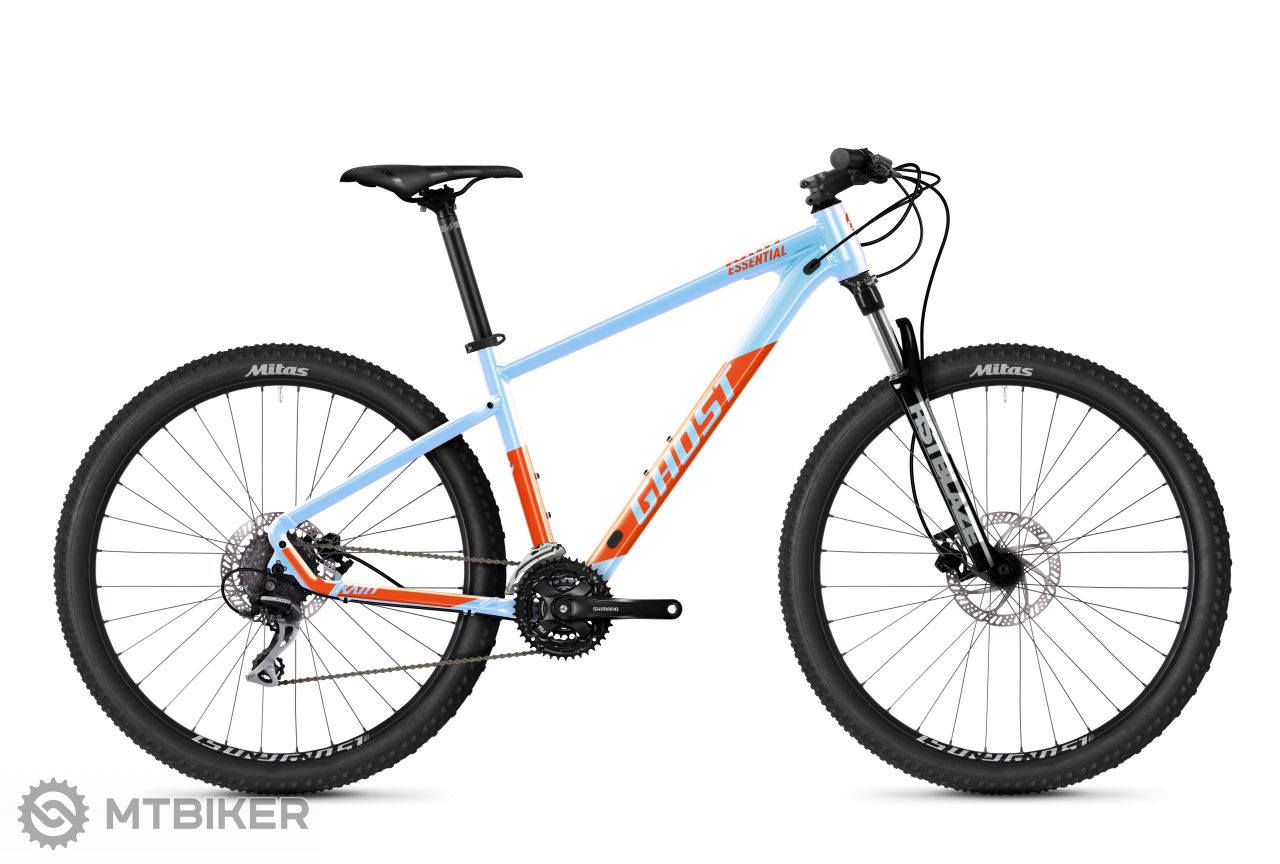 GHOST KATO Essential 27.5 bicykel, light blue pearl/orange gloss