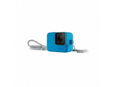 Manșon + șnur GoPro (husă din silicon albastru)