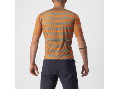Koszulka rowerowa Castelli UNLIMITED STERRATO, oliwkowo-pomarańczowa rdza