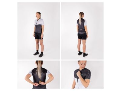FORCE Points damska koszulka rowerowa, czarna/biała