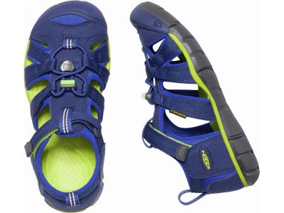 KEEN SEACAMP II CNX Kinder-Sandalen, Blue Depths/Chartreuse