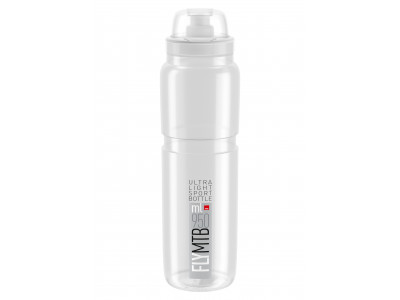 Elite fľaša FLY MTB 950 transparentná / šedé logo 