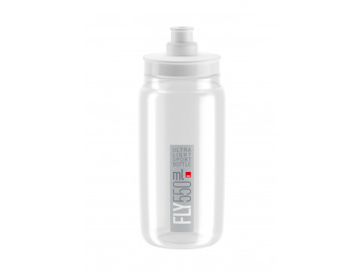 Elite fľaša FLY 550 transparentná / šedé logo 