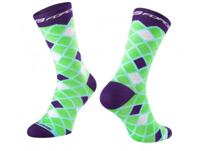 FORCE ponožky Square, zeleno-fialové