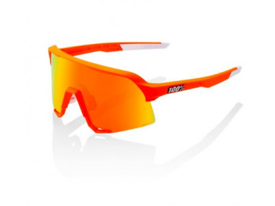 100% S3 Mathieu van der Poel LE Neon Orange Hiper Red Multilayer okuliare, oranžové