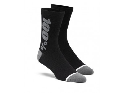 100% Rythym Merino Performance Socks, black/grey