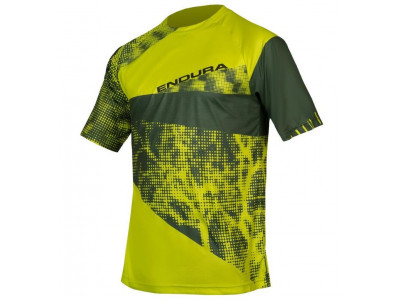 Męska koszulka rowerowa Endura Singletrack Dots T LTD z krótkim rękawem w kolorze limonkowo-zielonym