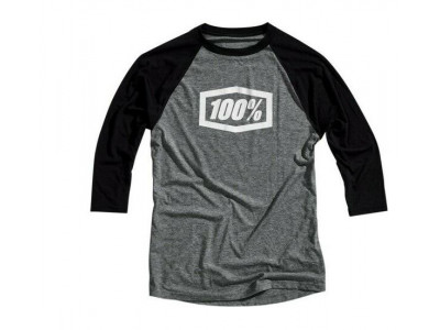 100% Essential 3/4 Sleeve Tech tričko šedo/čierne