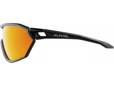 Ochelari ALPINA S-WAY L CM+ negru mat, ochelari CERAMIC oglinda rosu