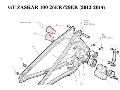 Szpilka główna GT Zaskar 100 29&quot; - śruba (ATIOT4197)