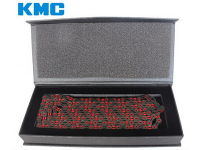 Łańcuch KMC DLC 10 czarno-czerwony 1/2&quot; x 11/128&quot;, 116 ogniw