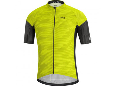koszulka rowerowa GOREWEAR C3 Knit Design w kolorze cytrusowo-zielonym/czarnam