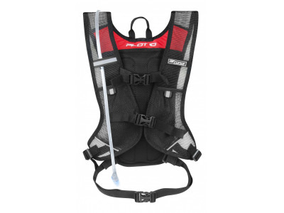 FORCE Pilot Plus backpack, 10 l + hydration pack 2 l, black/red