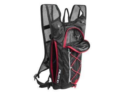 FORCE Pilot Plus backpack, 10 l + hydration pack 2 l, black/red