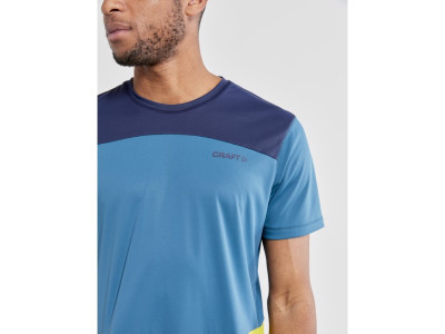 Koszulka T-shirt Craft Charge Tech SS, ciemnoniebieski/żółty