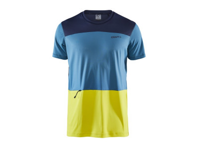 Koszulka T-shirt Craft Charge Tech SS, ciemnoniebieski/żółty