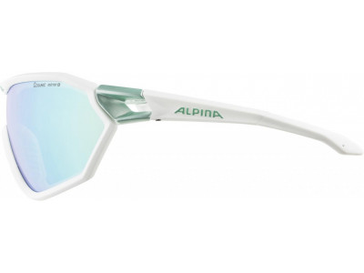 ALPINA Okulary S-WAY CM+ biały mat-pistacja, okulary CERAMIC lustrzane szmaragdowe