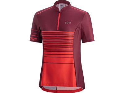 GOREWEAR C3 Striped Zip women&#39;s jersey, hibiscus pink/chestlockring red