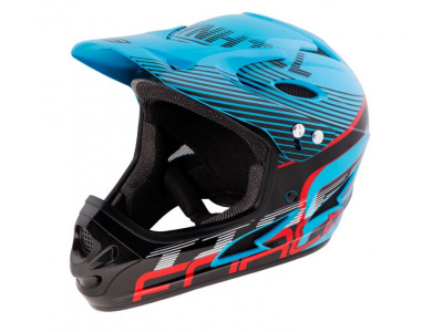 FORCE TIGER downhill helmet, blue/black/red