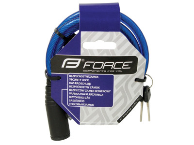 FORCE Lock Eco, Spirale, mit Halter, 120 cm / 8 mm, blau