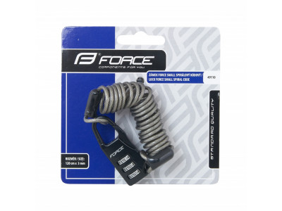 FORCE Lock Small, spiral, coded, 120 cm / 3 mm, gray