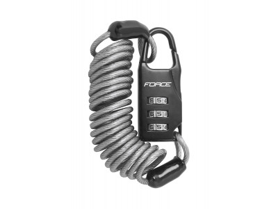 Force Small lock, spiral, code, 120 cm / 3 mm, gray