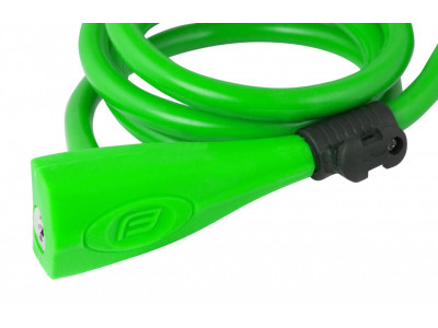 FORCE Lock, spiral, with holder, 120 cm / 10 mm, silicone, green